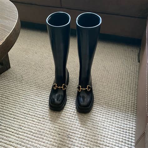 horsebit boots gucci|gucci horsebit rubber boots.